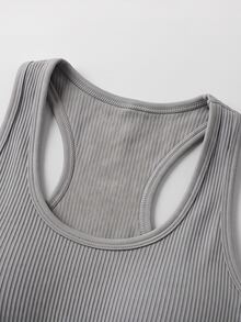 Sweetra Women's Solid Color Casual Sporty Athleisure Versatile Daily Gym Travel Sports T-Shirt Grey Summer - Grey - View 7