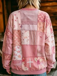 Selamara 女款花卉印花圓領長袖休閒寬鬆衛衣 - 彩色 - 查看 2