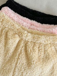 SHEIN Girls' 3-Piece Set Autumn/Winter Long Pants In Pink, Brown, And Black, Soft Velvet-Like Fabric, All-Match Versatile Colors, Suitable For School, Outings And Multiple Occasions - Multicolor - View 6