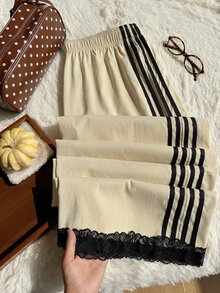 Comfortcana 新款大尺碼休閒黑色百搭極簡風長褲 - 淡黃色 - 查看 6