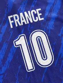 ROMWE MEN Street Life Plus Size Men's Color Block Letter Print Short Sleeve Polo Shirt, Summer French Sports Jersey No. 10, Custom Jersey No. 10 - Multicolor - View 5