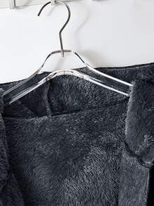 SHEIN Clasi 女款優雅秋冬加厚保暖內裡長款連帽大衣 黑色 - 灰色 - 查看 3