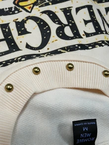 ROMWE MEN 2026 New Digital Print Beaded Oversized Vintage College Style Men's T-Shirt - Apricot - View 6