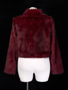 Sunspun Plus Size Women's Long Sleeve Zipper Front Fleece Jacket Winter - Burgundy - View 3