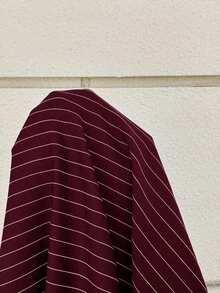 MaterniWear 孕婦秋季休閒通勤條紋洋裝 - 酒紅色 - 查看 8