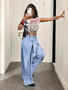 Slaydiva Women's Button Casual Versatile Daily Wear Denim Jeans - Blue - View 6