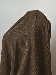 Solavon Gaun Arab Elegan Wanita Warna Polos Leher Bulat Berlubang - Coklat - View 7