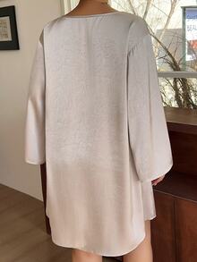 Dazy Plus Satin Loose Elegant Loungewear Short Flare Sleeve Nightgown Spring/Autumn New Style - Khaki - View 2