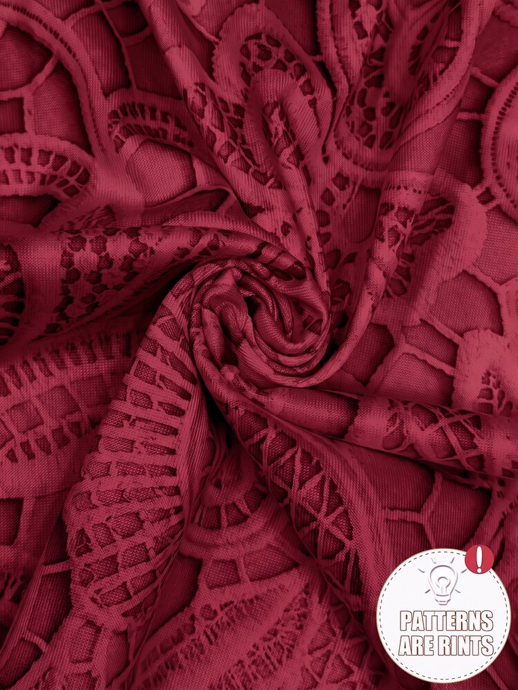 SHEIN LUNE CURVE Plus Size Lace Trim Patchwork Printed Fitted Sleeveless Tank Top, Simple Style, Suitable For All Seasons, Beach, Date, Home, Office, Workplace - Burgundy - View 7
