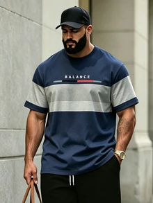 Manfinity Homme Dark Skull Print Top, Gothic Style Men's Fashionable Round Neck T-Shirt, Men's Top - Navy Blue - View 3
