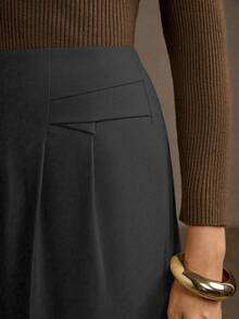 MOTF PREMIUM PLUS SIZE WOMEN PLEATED DESIGN COMMUTER VERSATILE LONG PANTS - Grey - View 2