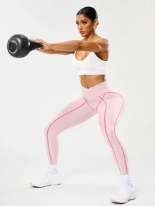 Easithlete Easithlete Women's Casual Sports Fitness Yoga Leggings - Pink - View 4