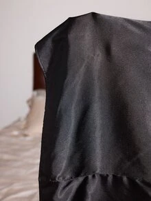 Slumberist طقم قميص نوم وروب نسائي مقاس كبير بطبعة نمر أسود وتصميم شبكي مع فتحات عند الصدر والخصر - الأسود - مشاهدة 7