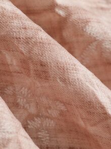 Dazy Plus Commuter Summer Autumn V-Neck Tie-Up Embroidered Fabric Pink Loose Regular Fit Jacket - Pink - View 3
