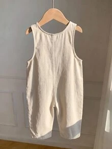 SHEIN 新生女嬰可愛休閒夏季度假粉色草莓圖案細肩帶連身褲 - 彩色 - 查看 4