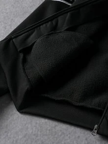 SLATEMANN Men's Casual Towel Embroidery Thermal Lined Jacket, Autumn/Winter - Black - View 4