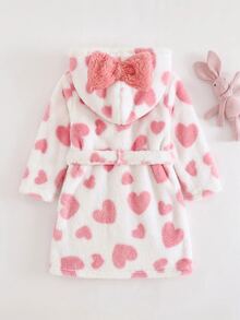 SHEIN 女嬰心形毛絨居家服 - 粉色 - 查看 2