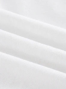 SHEIN 青少年女孩蝴蝶結刺繡口袋連帽時尚運動衫 - 白色 - 查看 6