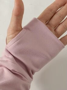 SHEIN 青少年女孩粉色針織拉鍊立領修身配色休閒運動服套裝，附緊身喇叭褲，運動套裝、校園風套裝、慢跑套裝 - 淺粉色 - 查看 6