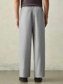 RONVEXI Men's Casual Versatile Commute Solid Color Pants Formal Old Money - Light Grey - View 5