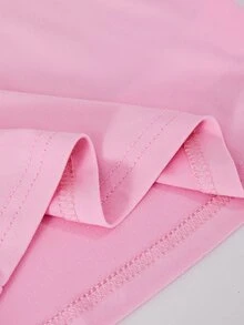 SHEIN 女童休閒舒適修身長袖T恤與舒適鬆緊腰寬腿寬鬆長褲2件套 - 粉色 - 查看 10