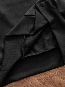 SWAVVY Casual Colorblock Patchwork Men's Hoodie - Black - View 7
