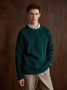 Manfinity CityGents Men's Letter Pattern Casual Daily Wear Long Sleeve Sweater - Multicolor - View 3