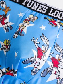 LOONEY TUNES X SHEIN Men's Star Cartoon Print Boxer Briefs - Blue - View 5