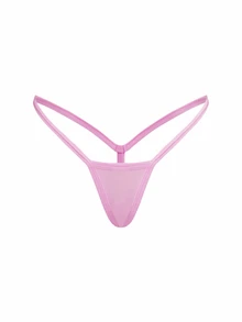 Ocili 7件組棉質舒適極簡風大包裝迷你女款丁字褲 - 粉色 - 查看 5