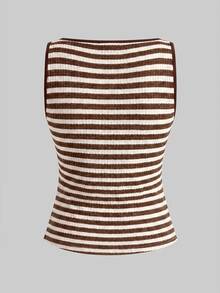 Lavishia Women's Striped Metallic Single-Breasted Vest And Shorts Casual 2 Pieces Set - Multicolor - View 2