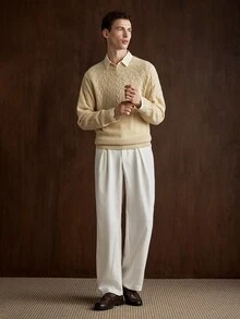 Manfinity CityGents 男士毛衣 - 米色 - 查看 4