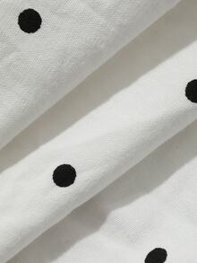 Dazy Plus Fashion Polka Dot Tie Top & Pants 2-Piece Set, White New Spring/Summer/Autumn Pajama Set - White - View 3