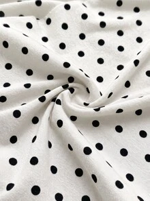 SHEIN EZwear 波點印花高開衩無袖緊身洋裝 - 白色 - 查看 7
