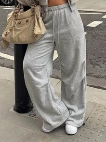 Dazy Plus Casual Loose Streetwear Ruched Design Long Sweatshirt, Spring/Autumn/Winter - Grey - View 6
