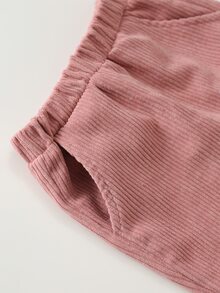 Cozy Pixies 女嬰彈性腰牛仔休閒日常長褲 - 藕粉色 - 查看 6