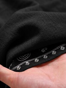 Rusticease 女款腰果刺繡圓領背心上衣與長褲休閒兩件套 - 黑色 - 查看 4