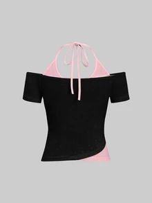 Attitoon Casual Minimalist Butterfly Print Women's 2 In 1 T-Shirt - Multicolor - View 8
