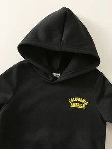 SHEIN 男嬰植物花卉圖案針織柔軟圓領長袖套頭衛衣與鬆緊腰長褲兩件套 - 彩色 - 查看 4