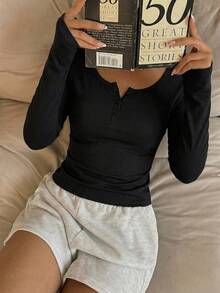 CovetEZ 95%棉 2件組 女款休閒修身長袖T恤 - 彩色 - 查看 6