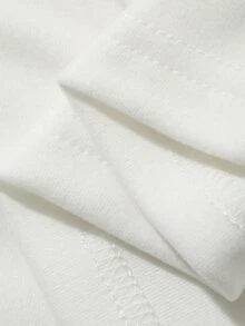 Dazy Plus Solid Color Small Square Neck Korean Style Versatile Long Sleeve White T-Shirt - White - View 3