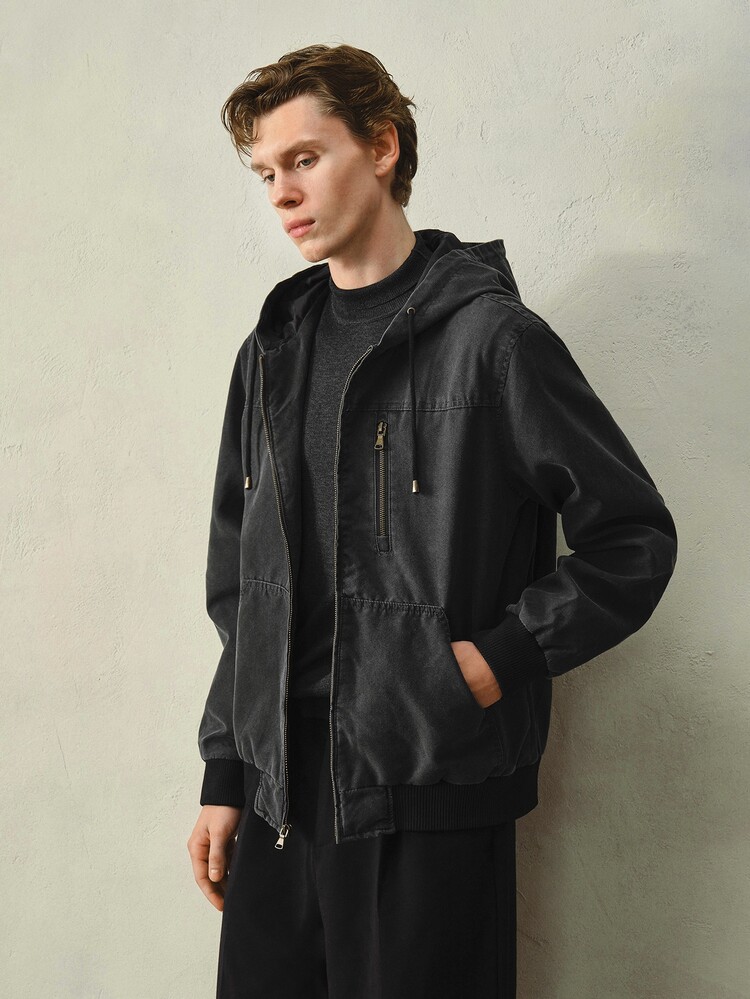 RONVEXI Men's Casual Hooded Jacket, Autumn Suitable For Wholesale Purchase - Black - View 6