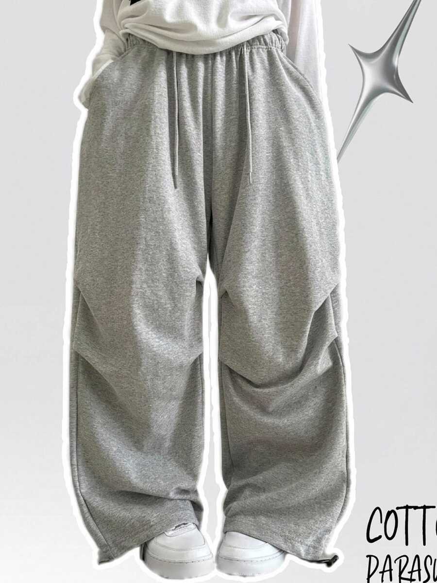 Dazy Plus Casual Loose Streetwear Ruched Design Long Sweatshirt, Spring/Autumn/Winter - Grey - View 1