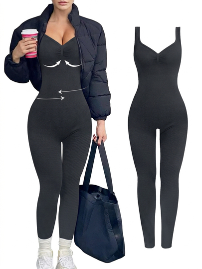 Slayform Slayform Women's Solid Color Casual Daily Travel Sports Jumpsuit