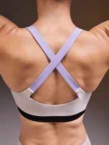 Powerista Women's Black, Light Purple, Light Gray Sports Bra & 2 In 1 Sports Shorts 2 Pieces Set - Multicolor - View 3
