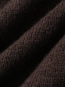 Dazy Plus Solid Color Loose Long Sleeve V-Neck Sweater Autumn/Winter New Brown - Brown - View 3