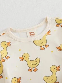 Cozy Pixies 可愛舒適卡通印花修身嬰幼兒睡衣套裝居家服 - 彩色 - 查看 5