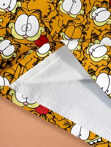 GARFIELD | SHEIN Women's All-Over Print Casual Versatile Daily Wear T-Shirt - White - View 6