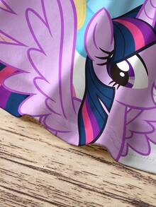 My Little Pony X SHEIN 女童可愛卡通印花圓領短袖洋裝 - 白色 - 查看 6