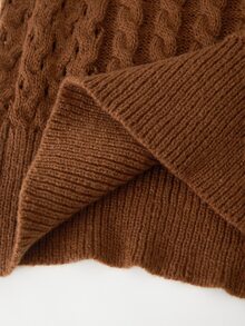 Rusticease Sweater Turtleneck Ukuran Besar Kasual Musim Gugur Gaya Retro 1920 Vintage Longgar Elegan Warna Polos Formal untuk Kantor, Rumah, Liburan, Musim Dingin, dan Thanksgiving - Chocolate Brown - View 11