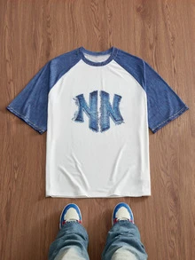 SWAVVY Casual Men's Letter Print Short Sleeve T-Shirt For Daily Wear - White - View 1